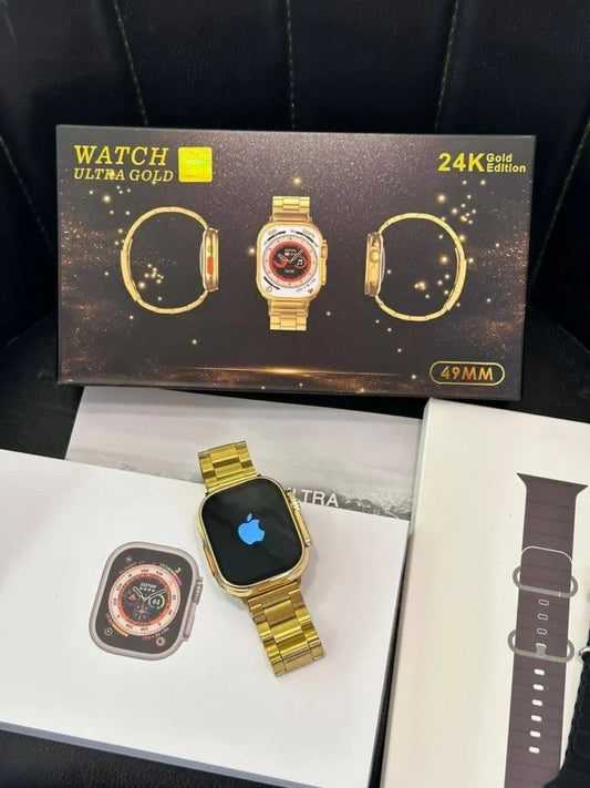 Evo Ultra Watch Gold 49mm with Metal Chain Belt