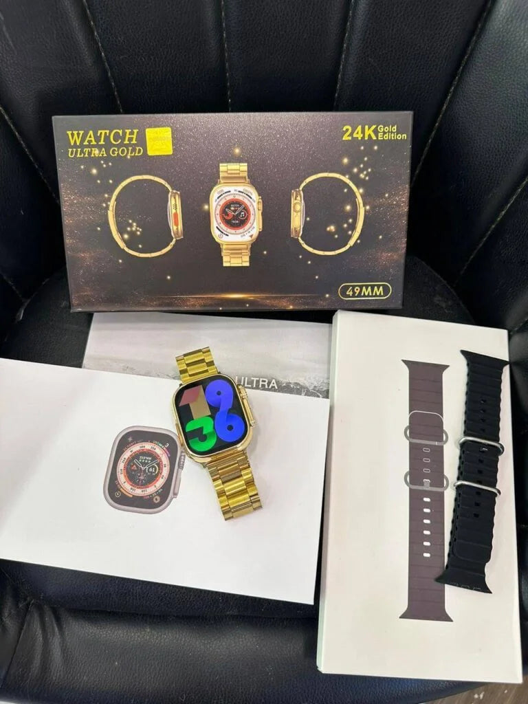 Evo Ultra Watch Gold 49mm with Metal Chain Belt